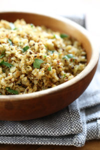 Rice, cauliflower, fried, plant-based